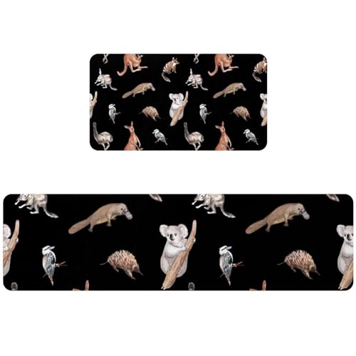 Alfombrillas de cocina lavables y decorativas con motivos de canguro y koala 2