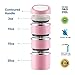 Lille Stackable Stainless Steel Thermal Compartment Lunch/Snack Box, 3-Tier Insulated Bento/Food Container with Lunch Bag & Foldable Spoon, Smart Diet, Weight Control, 43 OZ, Pink