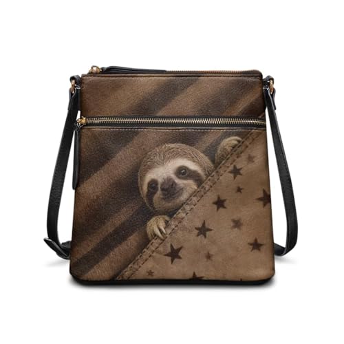 Image of Leather Women Crossbody Hobo Bag Satchel Purse Handbag with Adjustable Shoulder Strap and Zipper Pockets