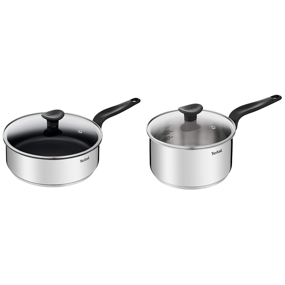 Tefal Primary sauteuse 24cm, couvercle verre, acier inoxydable, induction