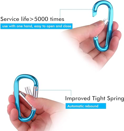 Image of CampTek Carabiner Caribeaner Clip,3 inch Large Aluminum D Ring Shape Carabeaner with Keyring Keychain Hook