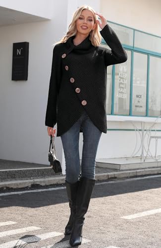 GRECERELLE Chunky Knit Cowl Neck Sweaters for Women Fall Winter Sweater - image 2