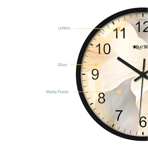 Image of Olive Tree Wall Clock 12 inch Decorative Plastic Wall Clock TIK-Tok Movement Classic Clock Battery Operated Round Easy to Read for Room /Home /Kitchen /Bedroom /Office /School - 9082