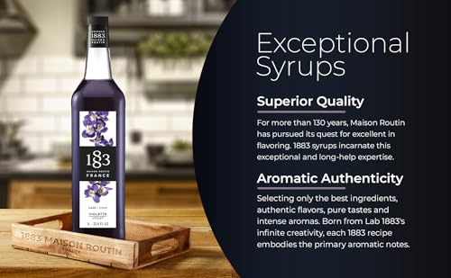 Image of 1883 Violet Syrup for Drinks, Made in France, 1 Liter Glass Bottle