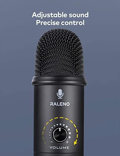 RaLeno Microphones Professional USB Microphone for Recording, Streaming, Podcasting, Broadcasting, Gaming, Voiceovers, Plug & Play with Tripod Stand, Compatible with PC Laptop and Mac