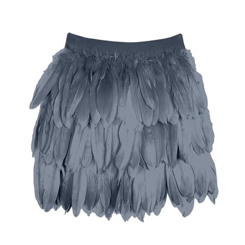 Jupe courte longue unie en plumes volume spectaculaire taille XL