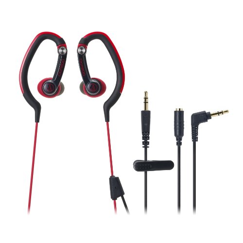 Audio Technica ATHCKP200RD Sportfit Headphones, Red