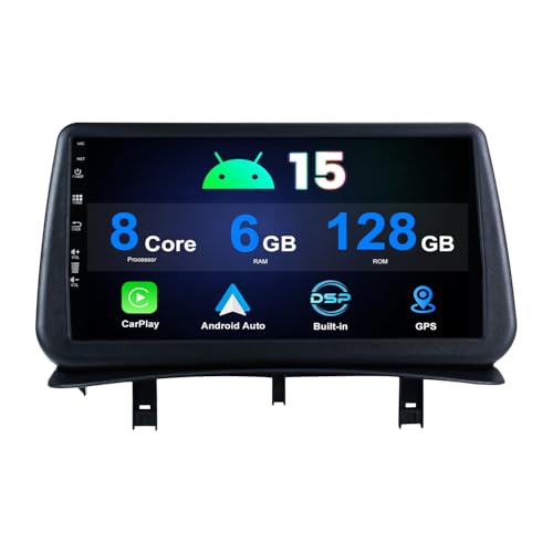Autoradio Android 14 haut de gamme pour Clio 3 avec écran tactile de 6 Go RAM
