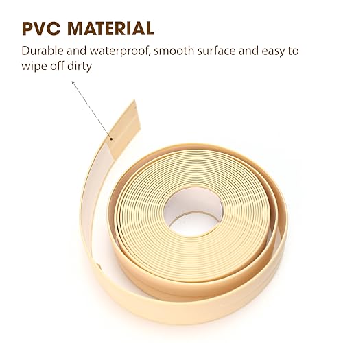 PVC Self-Adhesive Bath & Kitchen Caulk Tape Sealant Strip for Tub and Wall Sealing Shower Tile Sealer ft for Toilet, Walls, Sink, Splash Guard - Caulking Tool, Waterproof Strips Bathroom (1Pc, 3.2M)