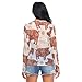 Animal Pig Mandala See Through Tops for Women Mesh Sheer Tops Long Sleeve Women Blouse Handle Zipper Swimming Pool Camping Beach Size S