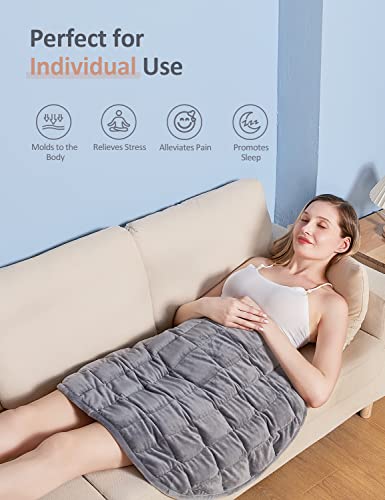 Kivik Weighted Blanket 7 Lbs For Adult Travel Size,Small Weighted Body Blanket With Glass Bead Filled,Weighted Lap Blanket Throw For Calming & Relaxing,Household Machine Washable-Grey 29X24 Inches #TOP2