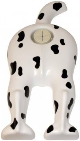 Spotty White with Black Spots Wall Mounted Cloth Dog Bum End Tea Towel Holder Fun Novelty
