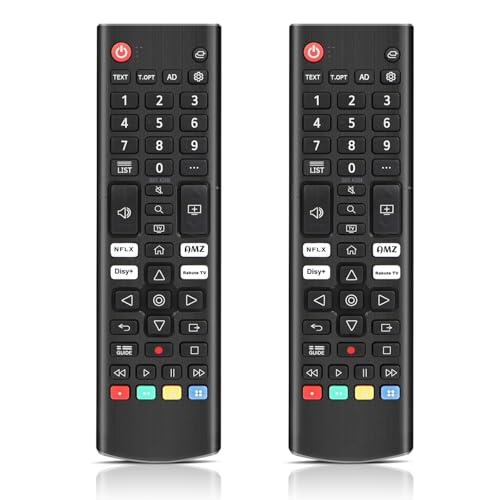 AKB76037601 Lot de 2 télécommandes universelles de rechange pour LG Smart TV, compatibles avec tous les téléviseurs LG LED, OLED, LCD, webOS, 4K, 8K UHD, HDTV, HDR Smart TV