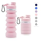 [page_title]-ONTA Faltbare Wasserflasche - BPA-freie für unterwegs, Lebensmitteltaugliche, Tragbare, Lecksichere Reise-Wasserflasche aus Silikon, 20 oz (Rosa)