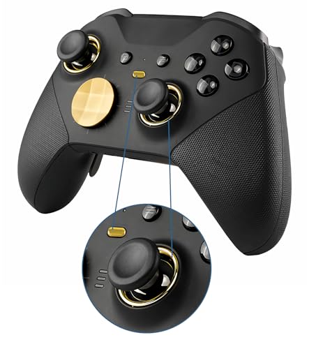 Image of Ceozon Replacement Joystick Rings Accessories Kit for Xbox Elite 2 Controller Xbox One Elite Controller Series 2, Included Sharing Button, Screwdriver Gold