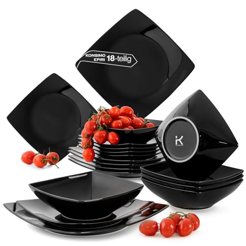 ⭐ Articoli del set - il set di stoviglie è composto da 18 articoli, tra cui: 6x piatti da pranzo, 6x piatti da dessert, 6x ciotole da zuppa