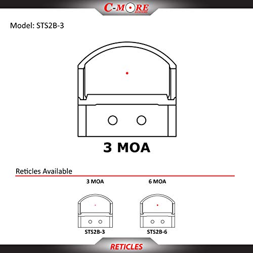 C-MORE Systems STS2 Super Bright 3 MOA Red Dot Sight, Black - Thumbnail 3