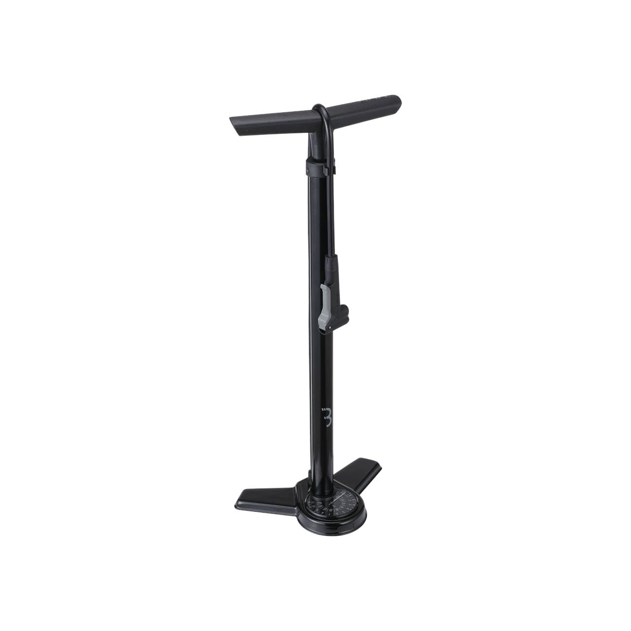 BBB Cycling AirSteel Bomba de Aire para Bicicleta | Bomba de pie con manómetro | Bomba de Mano con DualHead 3.0 para Presta Dunlop y Schrader | BFP-27 | Negro