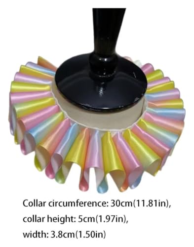Collar de payaso multicolor con volantes en capas accesorio de cuello ajustable 5