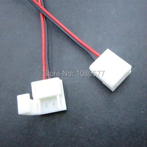 Wiring Connecting Terminals - 50pcs/lot 5050 led Strip 10mm 2pin Waterproof Connector 2 Ends Connector for 5050 5630 5730 Single Color led Strip