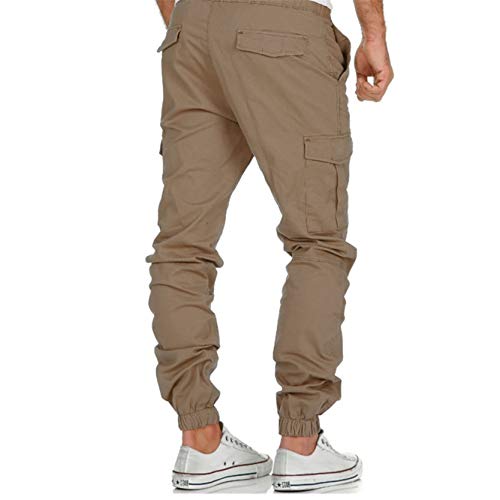 Men's Workwear Multi-Pocket Jogger Sports Trousers Cargo Long Pants Drawstring Waist Hip Hop Cotton Sweatpants2