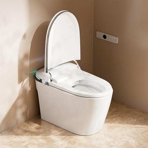 Winzo Smart Toilet con Bidé Integrado, Asiento Calefactable, Inodoro Inteligente sin Tanque con Rociador de Agua Caliente y Secador, Cierre Suave Automático, con Sensor de Pie, Pantalla LED, Gris miniatura 2