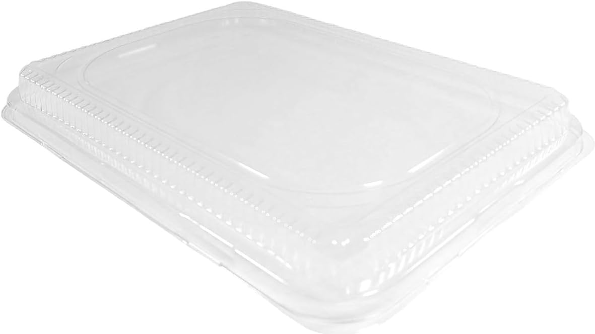 PROPAC & SEAL Clear Plastic Low Dome Lid for 1/4 Size Foil Sheet Cake Pan - Fits Durable 1200 and HFA 309 Quarter-Size Pans PACK OF (100)