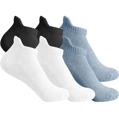 Image of Ankle Socks for Women and Men Heel Tab Athletic Socks Running Athletic Low Cut Tab Socks Sports No Show Sock 6 Pairs