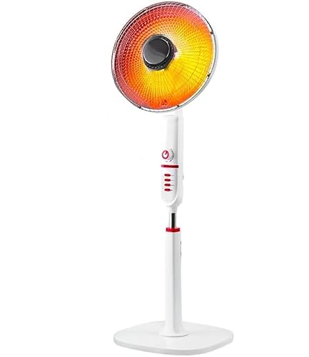 GrecoShop Stufa Piantana a Carbonio Ventilatore Caldo, Riscaldamento Rapido, Oscillante con Rotazione a 90°, Potenza Regolabile 500W/1000W