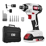 Prostormer インパクトドライバー 20V 充電式 ブラシレスモーター コードレス 150N.m 2000ｍAh LEDライト 無段変速 正逆転切替 DIY 家具組立て 工具セット 穴あけ 締付工具 ドライバービット5本&ソケット5本 取扱説明書