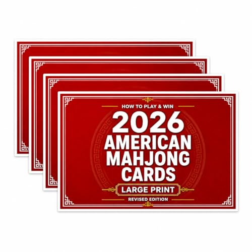 Mahjong 2026 Cards Official Revision - Large Print & Easy to Read - 4Pcs