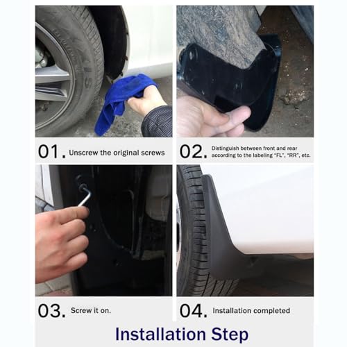 Image of Mud Flaps Compatible with Toyota Tundra 2022 2023 2024, All Weather Tundra Guard Mud Guards Splash Front & Rear, 4PCS /Set, NO Need to Drilling