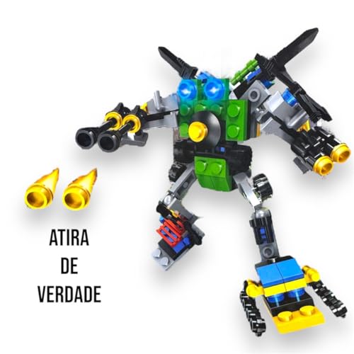 Kit 4 Blocos De Montar 4 Em 1 Juntos Formam Mega Robô 133pçs