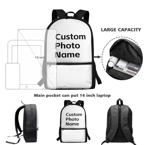 Luarisgur Personalized Backpacks For Kids Bookbag Custom Backpack Personalized With Name Photo Picture Boys School Bag Customize Backpack For Kids Teen Book Bag Back Pack thumb #5