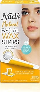 Nad's Facial Wax Strips - Natural All Skin Types - Waxing Kit With 30 Face Wax Strips & Post Wax Oil, 1 Count