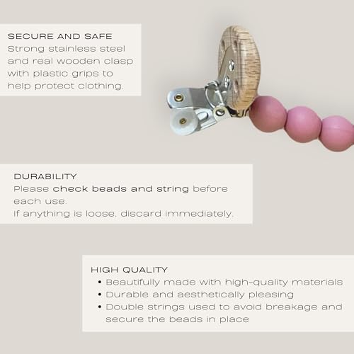 Hippypotamus Pacifier Clips - Silicone Holder for Baby’s Binky & Teething Toys - Set of 4 (Sand/Rose/Sage/Stone)