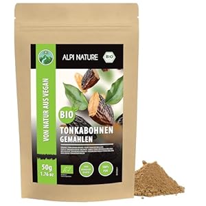 Alpi Nature Tonkabohnen gemahlen BIO 50g, Tonka Bohnen gemahlen zum Backen und für Desserts