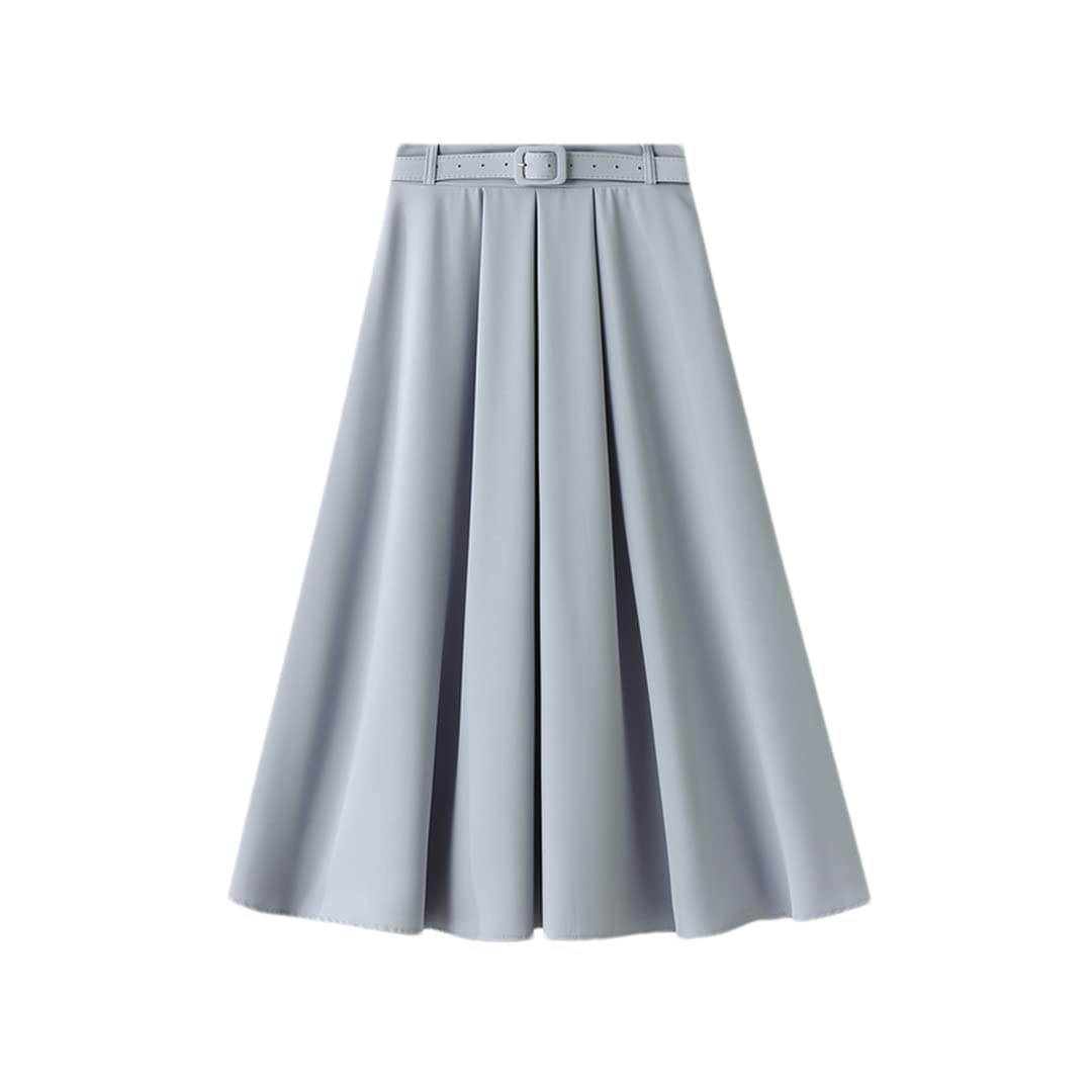Jupe plissée taille haute ajustement parfait taille unique bleu