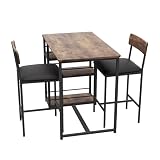 Conjunto Mesa y Sillas Comedor de Bar con Estantes,Retro