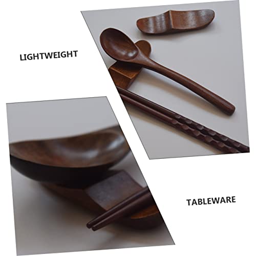 Showeroro 4Pcs Chopstick Rest Wood Kitchen Utensils Chinese Chopsticks Forks Silverware Chopsticks Rests Holders Silverware Rest Silverware Rest Rack Home Chopstick Stand Chopstick Rack Wood #TOP5