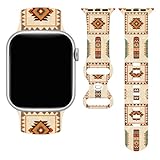 Cinturino per orologio nativo americano occidentale da 38 mm per iWatch, 40 mm, da donna, compatibile con Apple Watch 41 mm, cinturini in gomma in silicone, serie 11, 10, 9, 8, 7, 6, 5, 4, SE, ultra