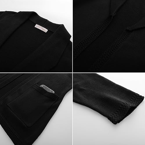 Belle Poque Women Sweater Blazer Vintage Cardigan Sweater V Neck Shawl Lapel Collar Cardigan with Pockets3
