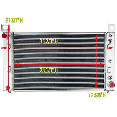 MIONLVE Aluminum Radiator for 1999-2013 Chevy Silverado 1500 2500 Hybrid Tahoe Suburban Sonora, GMC Sierra Yukon XL Cadillac Escalade 4.8 5.3 6.0, Crossflow Radiators 2000 2001 2002 2003 2004 2005 by MIONLVE - Used condition - Image 2