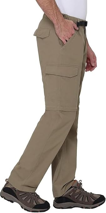 BC Clothing Hiking Pants for Men - Convertible Pants Men - Leightweight Cargo Pants (Khaki_M/30)
