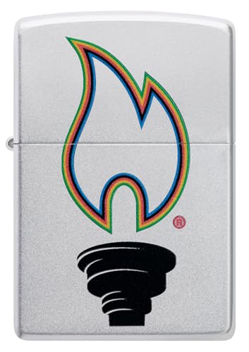 Encendedor Zippo Windproof Satin Chrome Metal miniatura 2