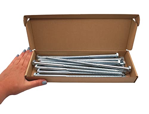 SKIR'CO (15 pcs) DIN 571 Zinc Plated Steel Hexagon Head Wood Screws M10 x 260 mm, Coach Screws, Hex Screw, Lag Bolts - Image 4