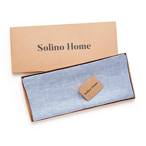 image for Solino Home Linen Table Runner 90 Inches Long - Athena, 100% Pure Line