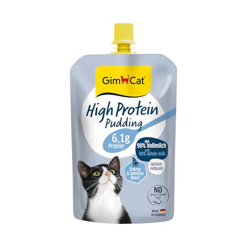 GimCat High Protein Pudding - Köstlicher proteinreicher Snack für zwischendurch - Made in Germany (1 x 100 g)