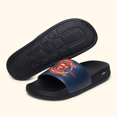 Image of YOHO Sliders for Men | Comfortable and Lightweight Slides | WB Cartoon & Comic Characters: Batman,Superman,Tom & Jerry,Rick & Morty,Big Bang Theory, Friends and Scooby Doo for Boys