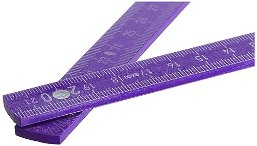 TOX Zollstock 2m in lila - Meterstab mit Aufdruck - Gliedermaßstab aus Buchenholz mit Winkelmessfunktion und farbigen Dezimalzahlen - Genauigkeitsklasse III - 9969007-1 Stück